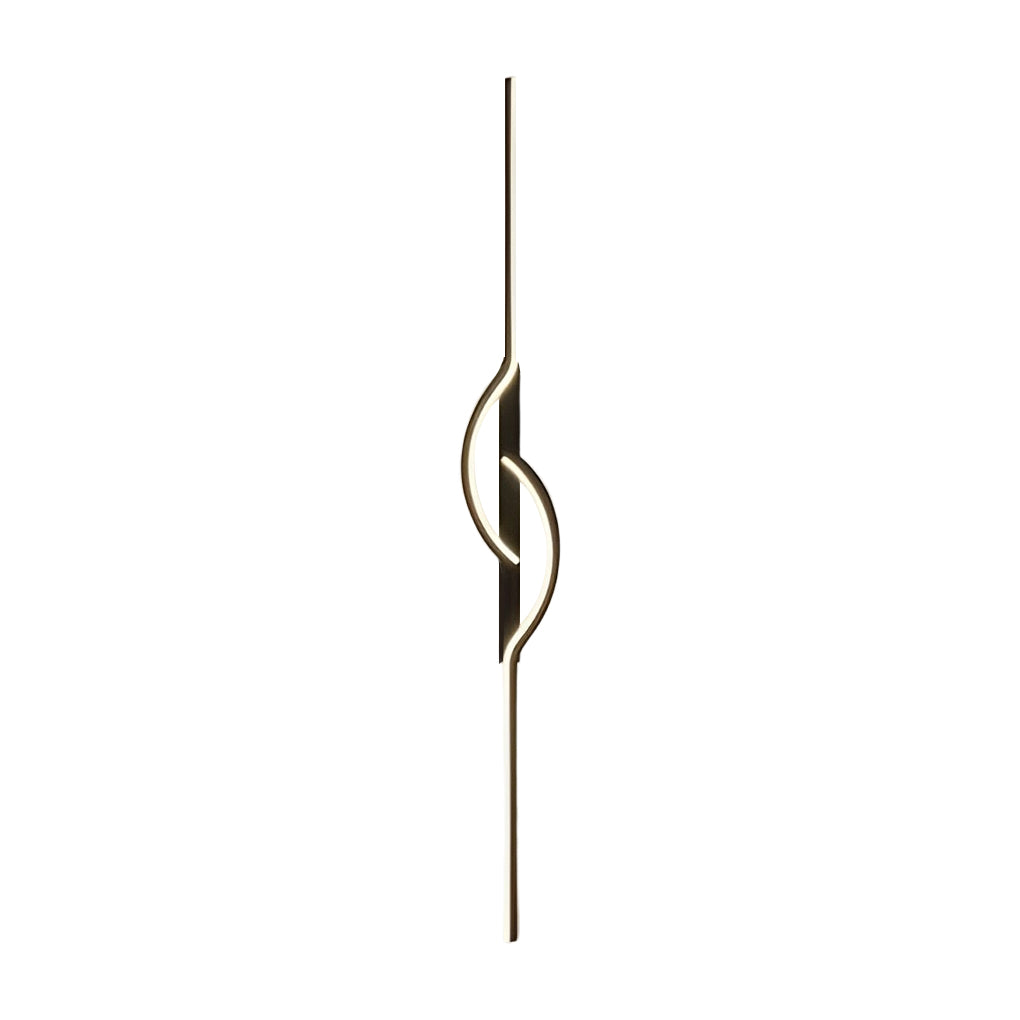 Curved Linear LED Wall Sconce Aluminum Silicone Dimmable 5 Sizes Black