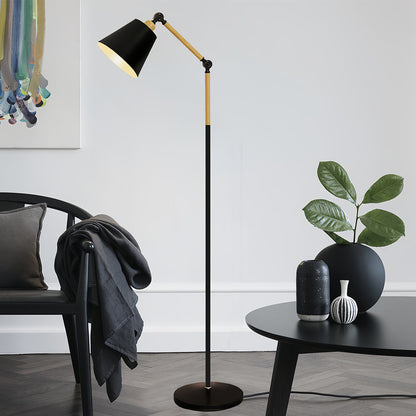 Floor Reading Lamp LED Dimmable Remote 180 Degree Adjustable Arm E27 Iron Baked Paint Eye Care Black White 63 Inch