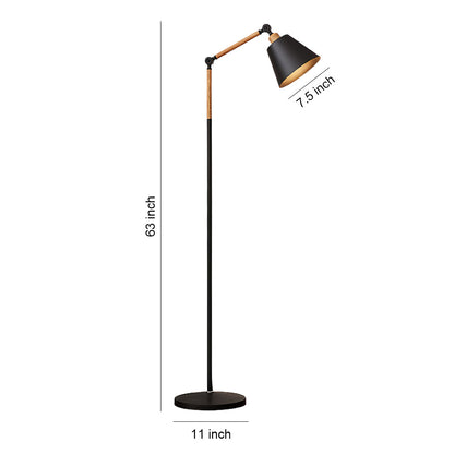 Floor Reading Lamp LED Dimmable Remote 180 Degree Adjustable Arm E27 Iron Baked Paint Eye Care Black White 63 Inch