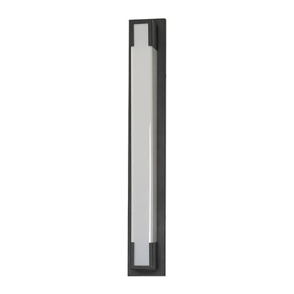 Modern Black Rectangular Outdoor Wall Sconce Stainless Steel Acrylic LED 2 Sizes