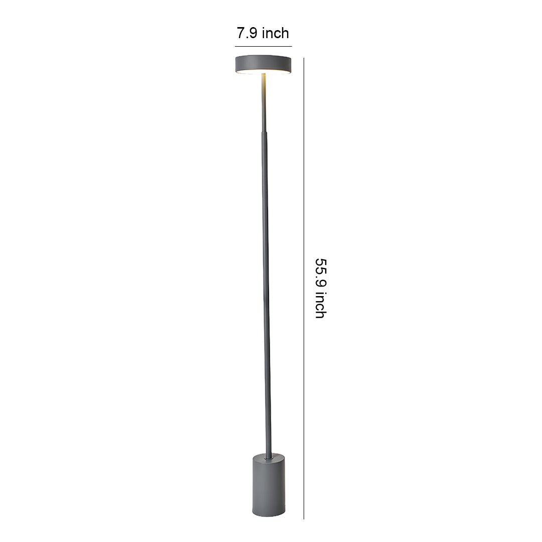 Modern Floor Lamp LED Dimmable Frosted Acrylic Shade Iron Pole Remote Control Stepless Dimming Nordic Black Gray White 56 Inch