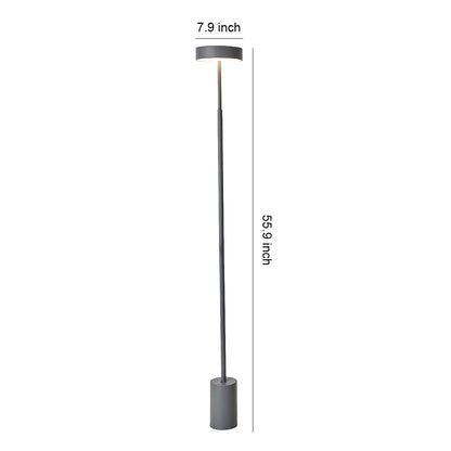 Modern Floor Lamp LED Dimmable Frosted Acrylic Shade Iron Pole Remote Control Stepless Dimming Nordic Black Gray White 56 Inch
