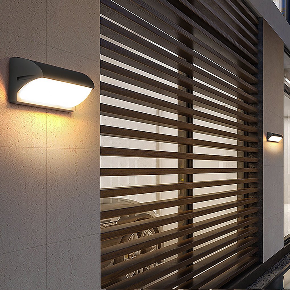 Modern LED Outdoor Wall Sconce IP65 Waterproof Black 10 Inch