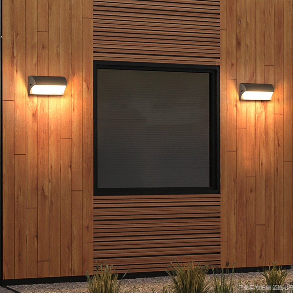 Modern LED Outdoor Wall Sconce IP65 Waterproof Black 10 Inch