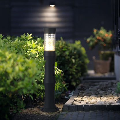 Polished Aluminum LED Landscape Bollard Light Reflector Rings Acrylic 2 Heights Outdoor IP54