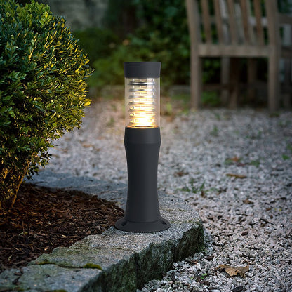 Polished Aluminum LED Landscape Bollard Light Reflector Rings Acrylic 2 Heights Outdoor IP54