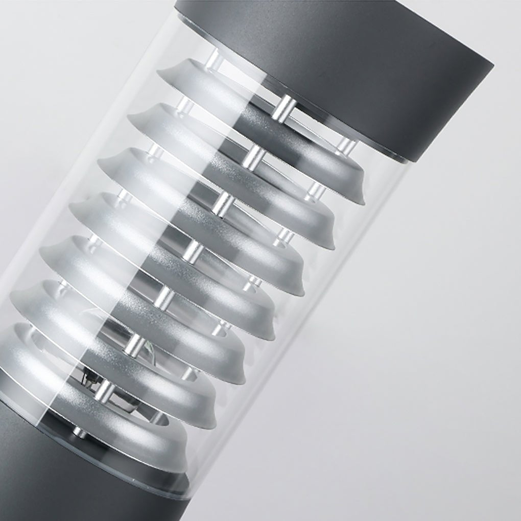 Polished Aluminum LED Landscape Bollard Light Reflector Rings Acrylic 2 Heights Outdoor IP54