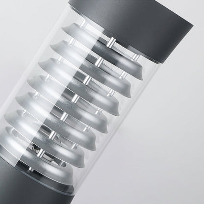 Polished Aluminum LED Landscape Bollard Light Reflector Rings Acrylic 2 Heights Outdoor IP54