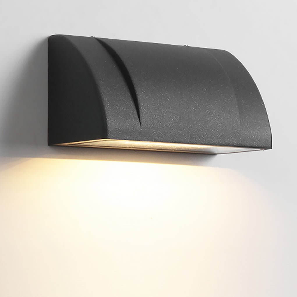 Modern LED Outdoor Wall Sconce Down Facing Aluminum Glass Sandblasted Black IP54 8W 3000K