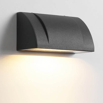 Modern LED Outdoor Wall Sconce Down Facing Aluminum Glass Sandblasted Black IP54 8W 3000K