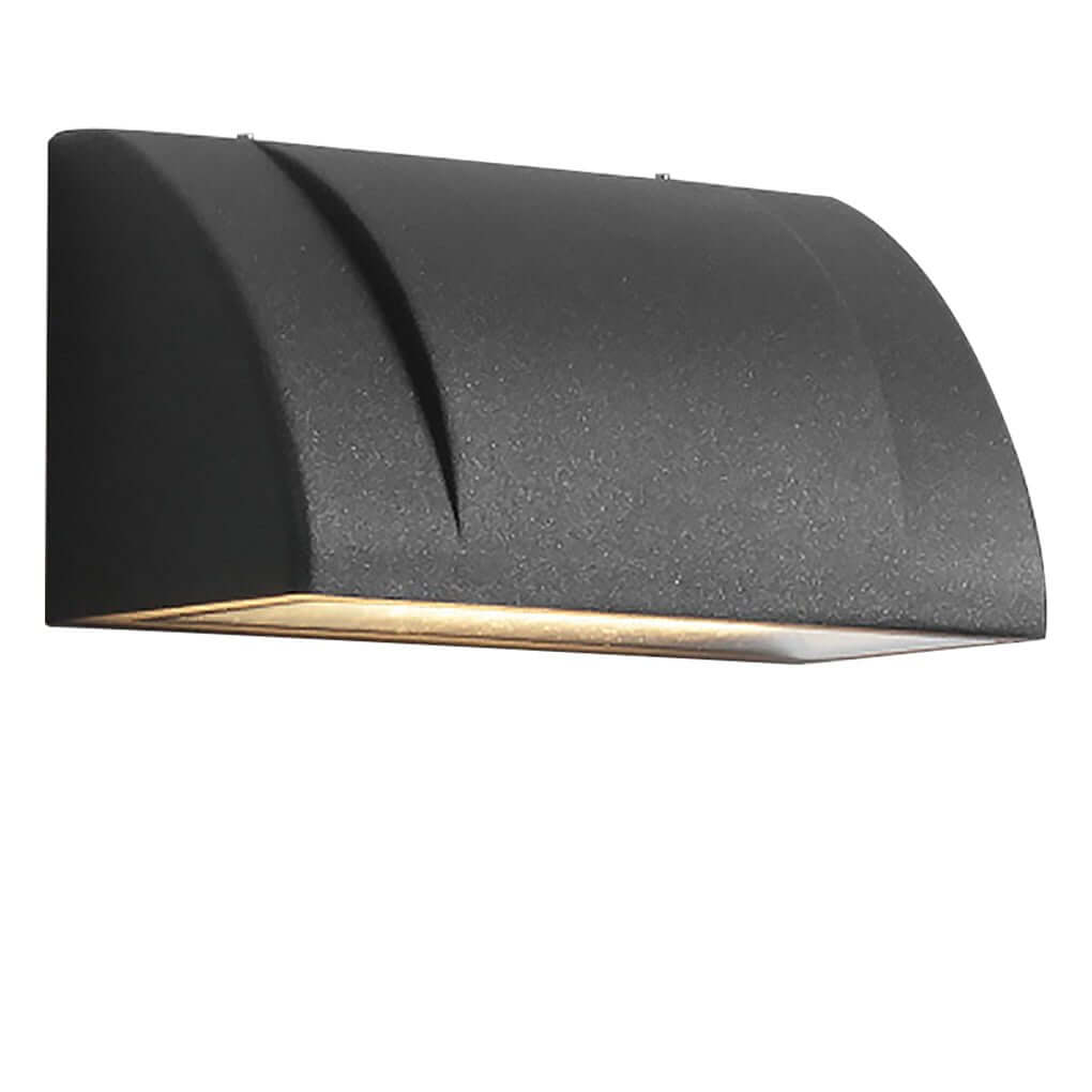 Modern LED Outdoor Wall Sconce Down Facing Aluminum Glass Sandblasted Black IP54 8W 3000K
