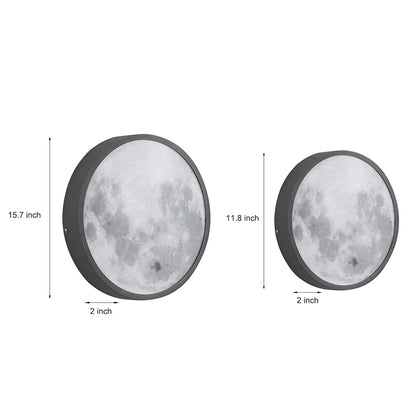 Moon Outdoor Wall Sconce Lunar Texture Glass LED 3000K Stainless Steel 2 Sizes