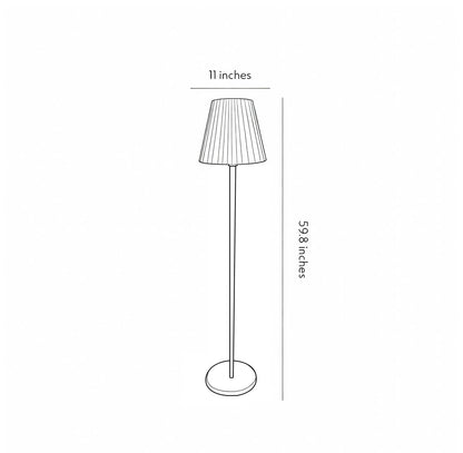 Modern Conical PE Solar USB Outdoor Floor Lamp IP65 RGB/3000K Iron 12W