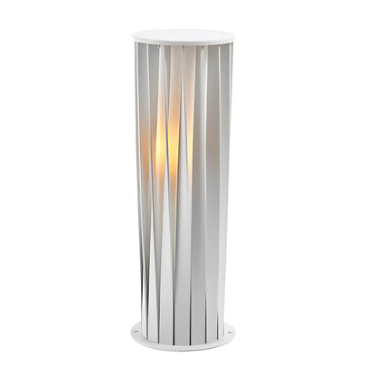 Modern Twisted Metal Outdoor Lantern Floor Lamp Nordic LED Solar/Hardwired White