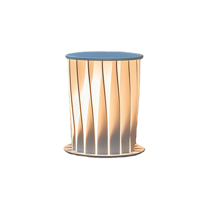 Modern Twisted Metal Outdoor Lantern Floor Lamp Nordic LED Solar/Hardwired White