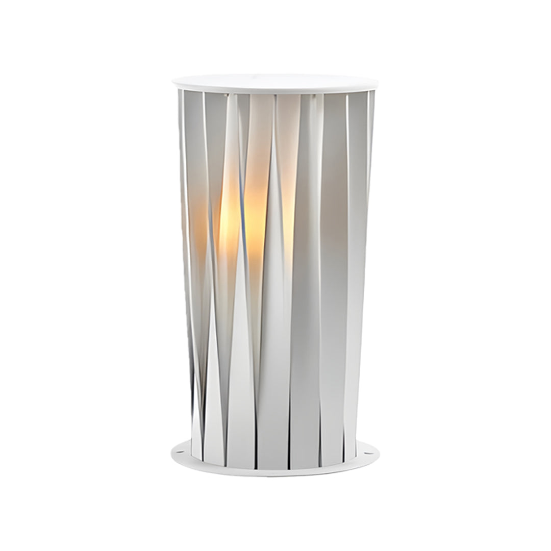 Modern Twisted Metal Outdoor Lantern Floor Lamp Nordic LED Solar/Hardwired White