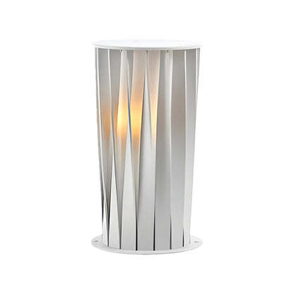 Modern Twisted Metal Outdoor Lantern Floor Lamp Nordic LED Solar/Hardwired White
