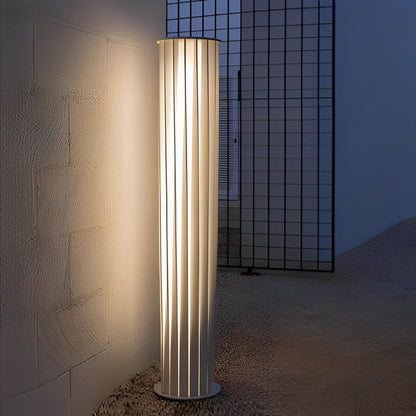 Modern Twisted Metal Outdoor Lantern Floor Lamp Nordic LED Solar/Hardwired White
