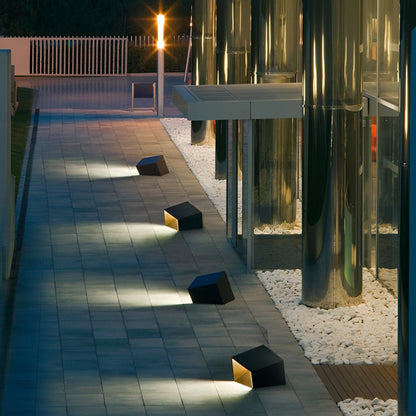 Geometric Cube Path Light | Solar & Hardwired LED Outdoor Landscape Light