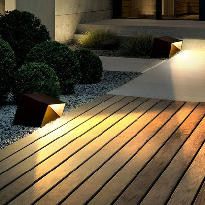 Geometric Cube Path Light | Solar & Hardwired LED Outdoor Landscape Light
