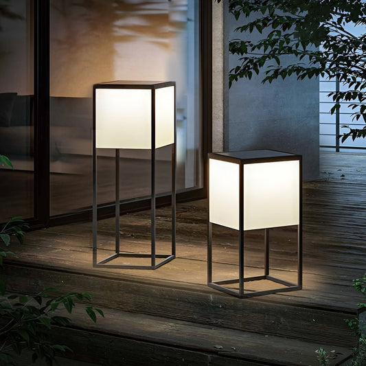 Square Stainless Steel Acrylic Solar Post Light IP54 3000K 2 Heights