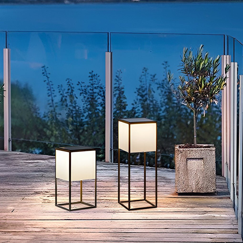 Square Stainless Steel Acrylic Solar Post Light IP54 3000K 2 Heights