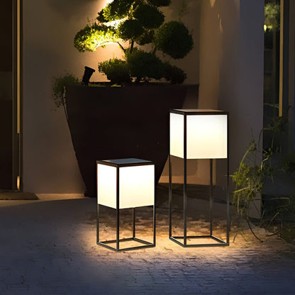 Square Stainless Steel Acrylic Solar Post Light IP54 3000K 2 Heights