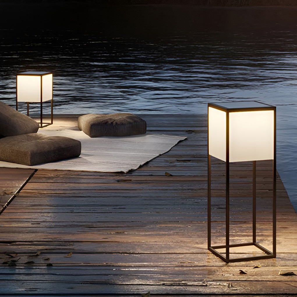 Square Stainless Steel Acrylic Solar Post Light IP54 3000K 2 Heights