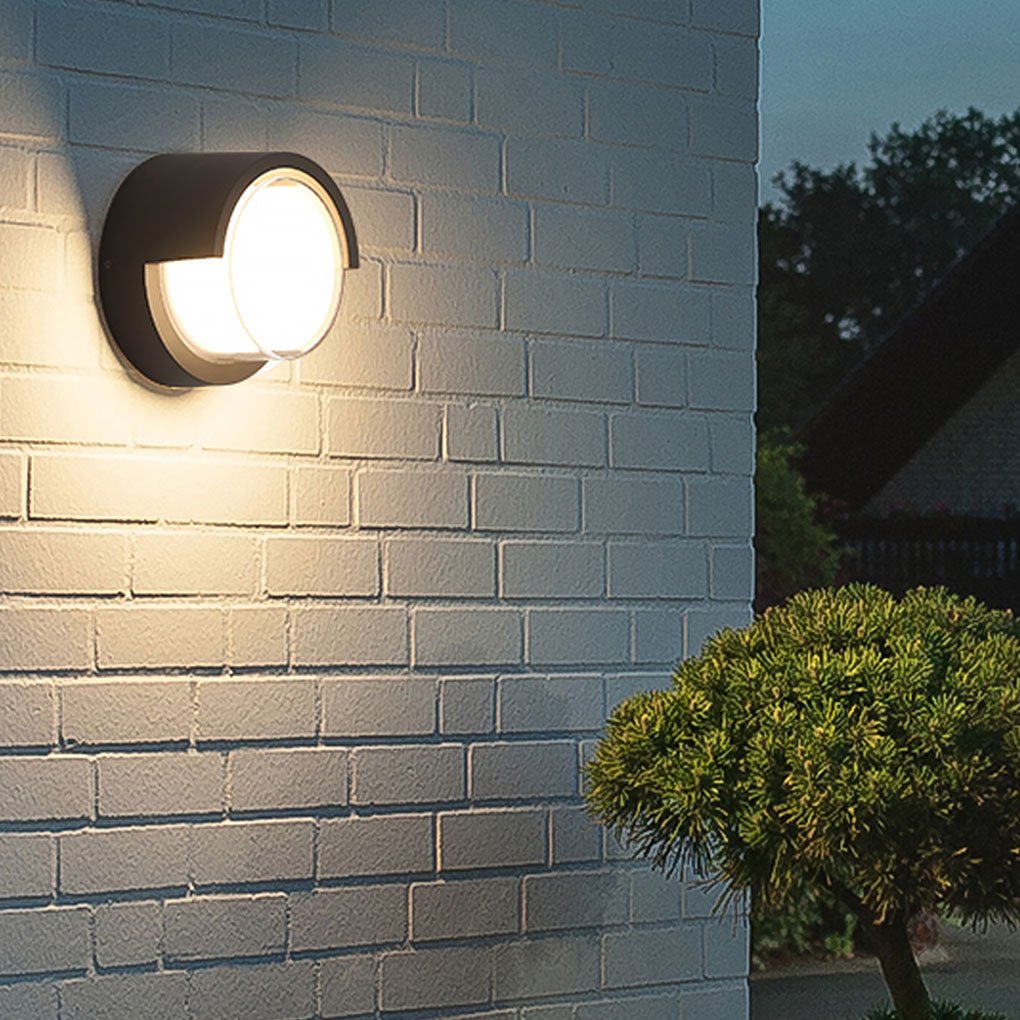 Modern Geometric Outdoor Wall Sconce Round or Square Die-Cast Aluminum Acrylic IP54 12W 3000K Courtyard Villa