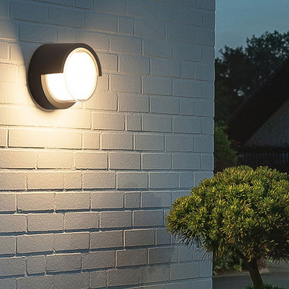 Modern Geometric Outdoor Wall Sconce Round or Square Die-Cast Aluminum Acrylic IP54 12W 3000K Courtyard Villa