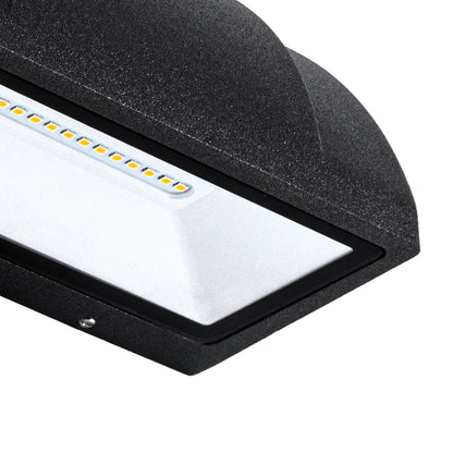 Modern LED Outdoor Wall Sconce OSRAM Chip IP65 Military Grade 8W 3000K Semicircle Triangle Black CRI80