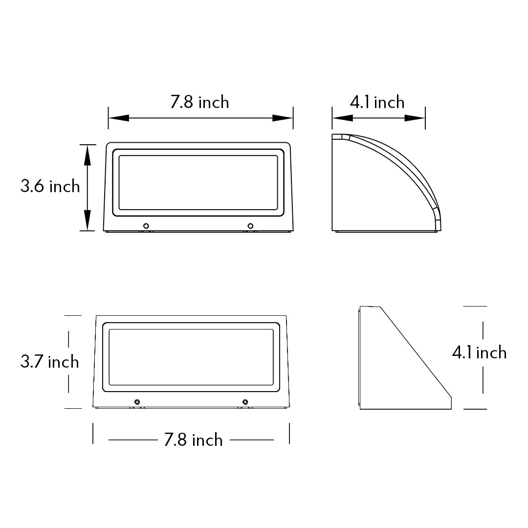 Modern LED Outdoor Wall Sconce OSRAM Chip IP65 Military Grade 8W 3000K Semicircle Triangle Black CRI80