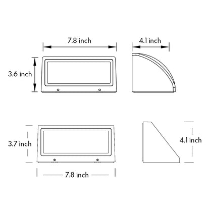 Modern LED Outdoor Wall Sconce OSRAM Chip IP65 Military Grade 8W 3000K Semicircle Triangle Black CRI80