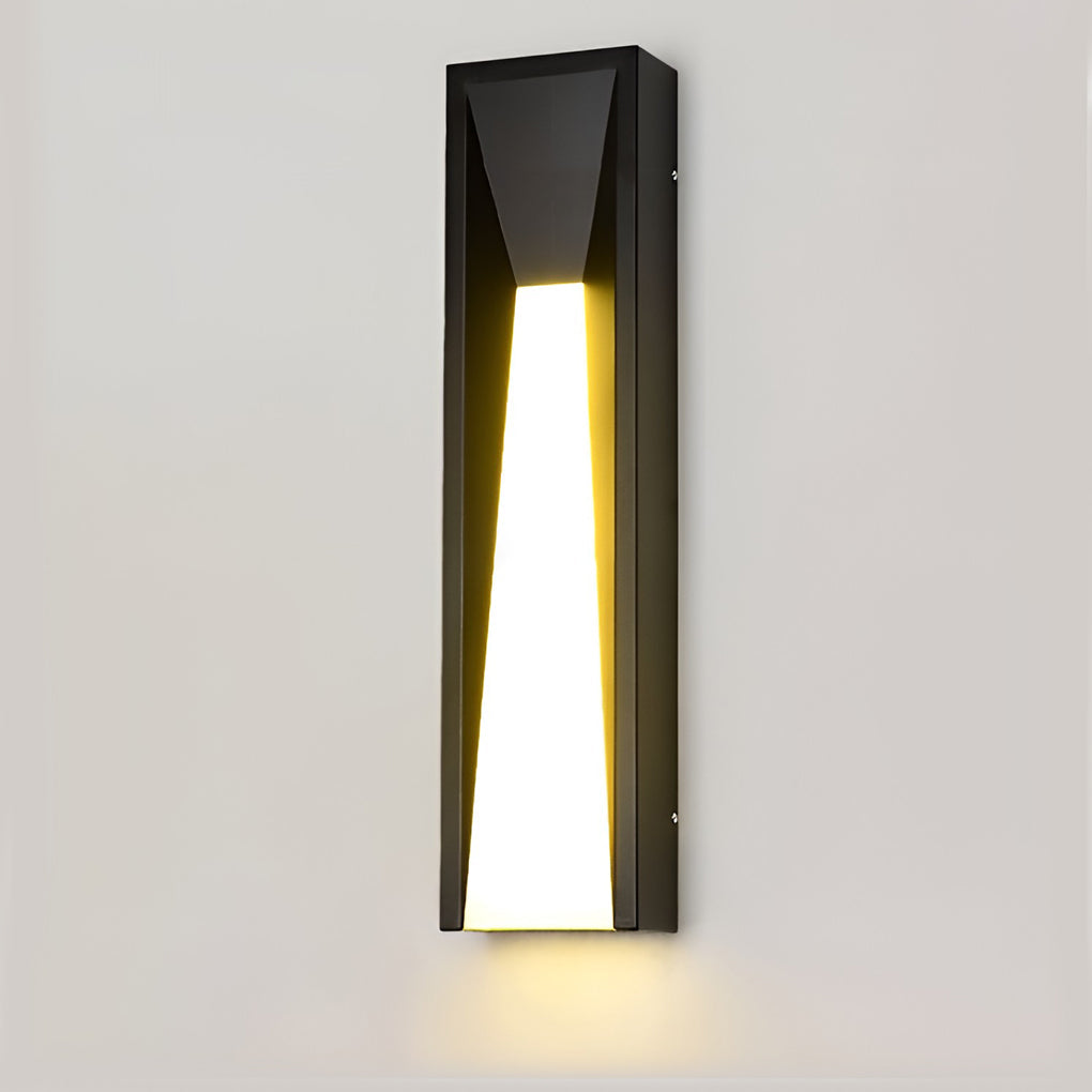 Modern Geometric Tapered Stainless Steel Acrylic Outdoor Wall Sconce Black IP54 3200K 3 Sizes Balcony Villa