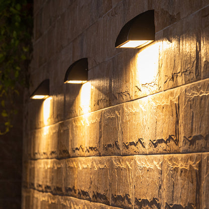 Modern LED Outdoor Wall Sconce OSRAM Chip IP65 Military Grade 8W 3000K Semicircle Triangle Black CRI80