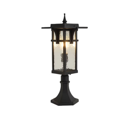 Modern Minimalist Outdoor Path Light Hardwired Black Aluminum Glass 3 Sizes