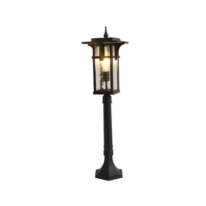 Modern Minimalist Outdoor Path Light Hardwired Black Aluminum Glass 3 Sizes