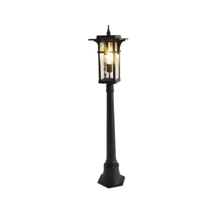Modern Minimalist Outdoor Path Light Hardwired Black Aluminum Glass 3 Sizes
