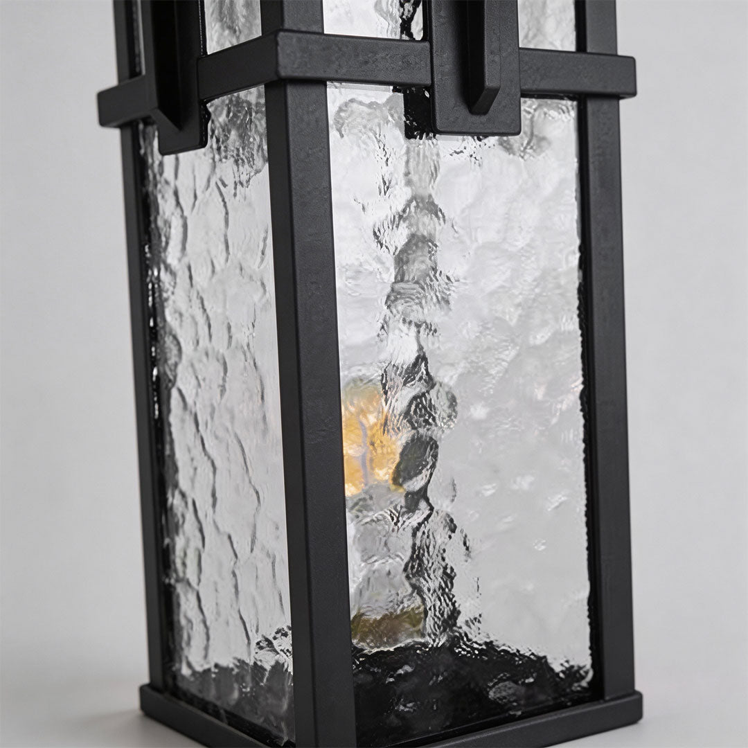 Modern Minimalist Outdoor Path Light Hardwired Black Aluminum Glass 3 Sizes