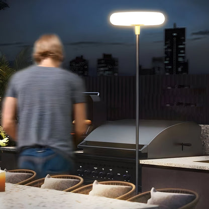 Modern Post Standing LED Outdoor Floor Lamp Solar/USB Aluminium PE 3000K 480LM