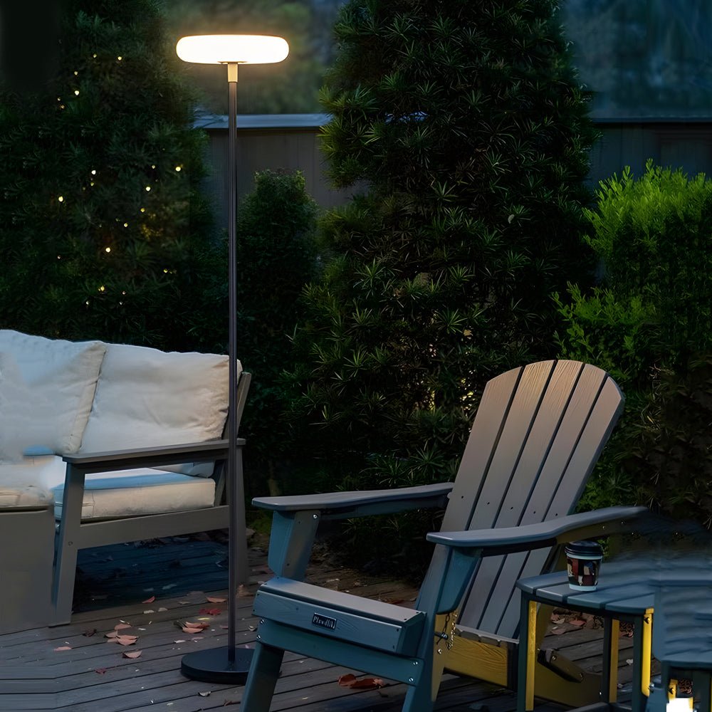 Modern Post Standing LED Outdoor Floor Lamp Solar/USB Aluminium PE 3000K 480LM
