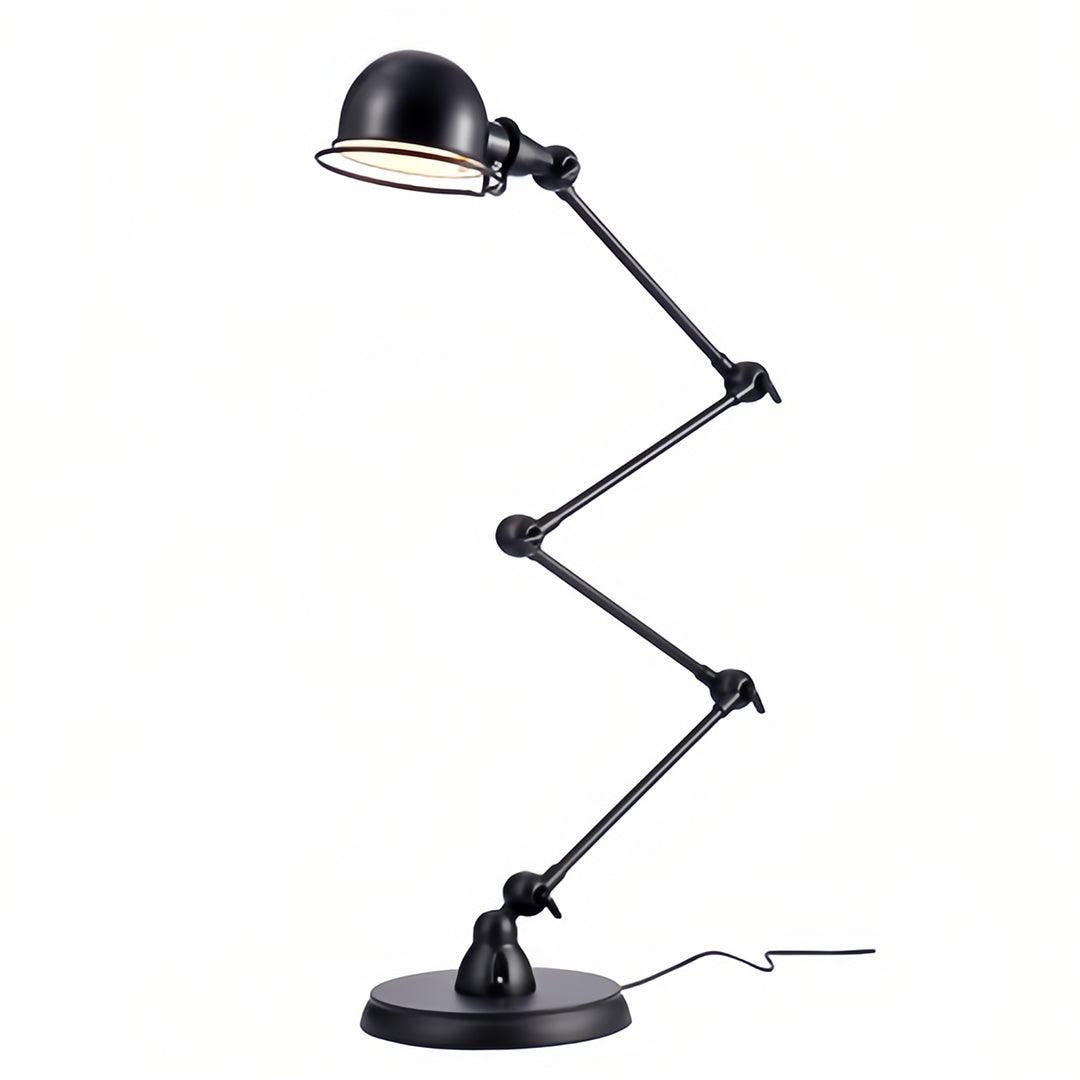 Industrial Articulated Floor Reading Lamp 4-Segment Iron Arm E27 LED 3000K Warm White Foot Switch Black White 61''