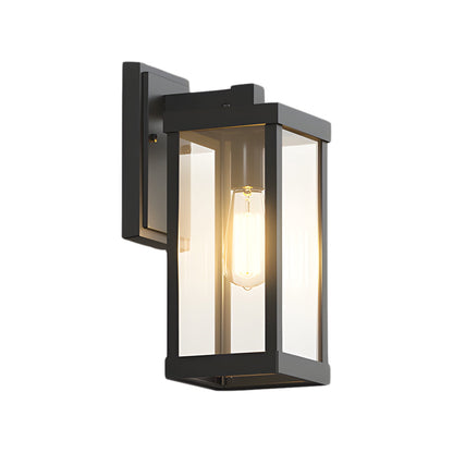 Square American Minimalist Outdoor Wall Sconce IP65 Solar/Hardwired E27
