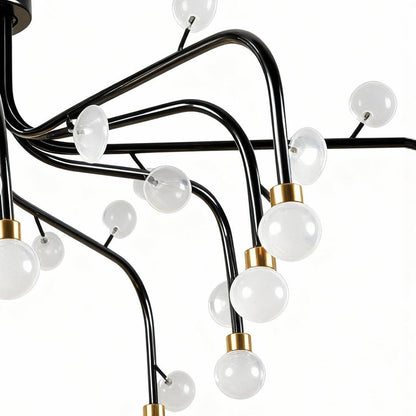 Modern Retro Chandelier Creative Adjustable Ceiling Light Black Gold White Nordic Style Dining Room Living Room