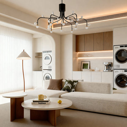Modern Retro Chandelier Creative Adjustable Ceiling Light Black Gold White Nordic Style Dining Room Living Room