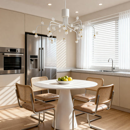 Modern Retro Chandelier Creative Adjustable Ceiling Light Black Gold White Nordic Style Dining Room Living Room