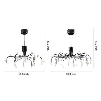 Modern Retro Chandelier Creative Adjustable Ceiling Light Black Gold White Nordic Style Dining Room Living Room