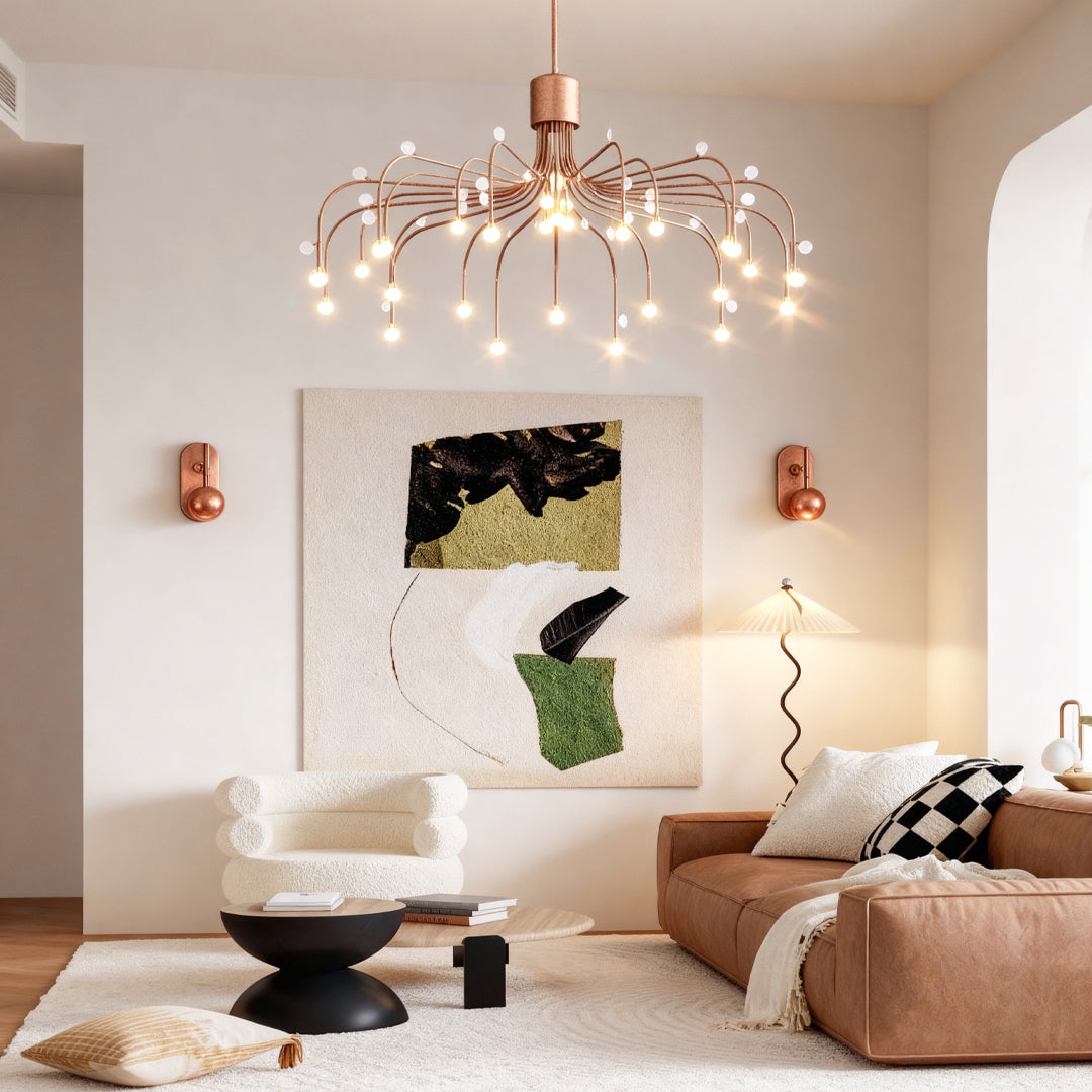 Modern Retro Chandelier Creative Adjustable Ceiling Light Black Gold White Nordic Style Dining Room Living Room