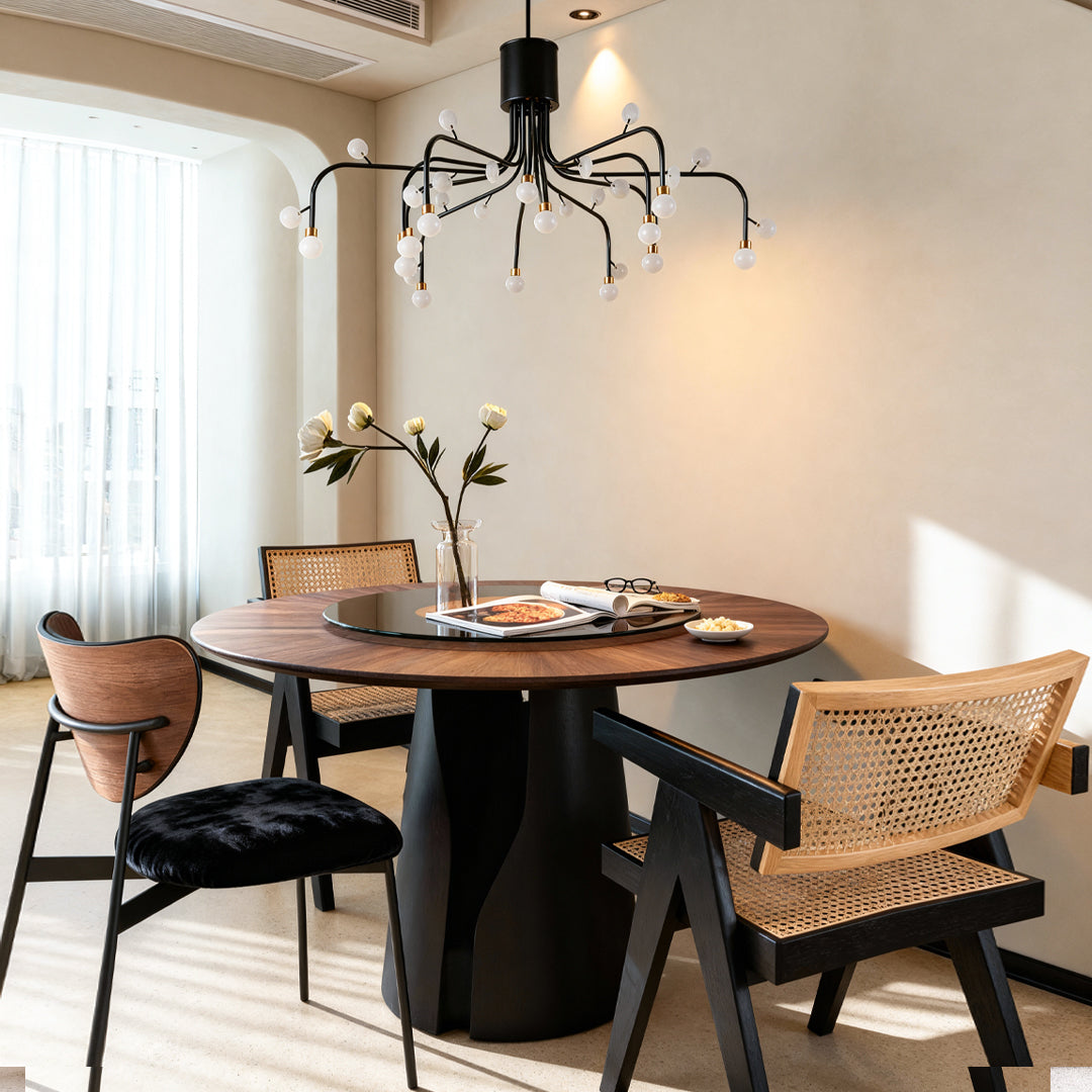 Modern Retro Chandelier Creative Adjustable Ceiling Light Black Gold White Nordic Style Dining Room Living Room