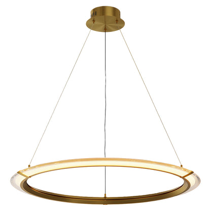Interlocking Ring LED Chandelier in Brushed Brass, Polished Nickel or Matte Black